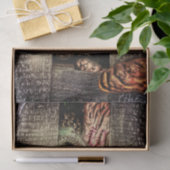 ゴシック様式の不気味な緑のスカル頭部 薄葉紙 (ギフト)