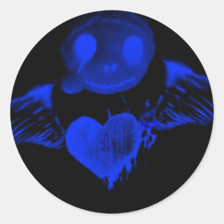 ゴシック様式の人形とハート ラウンドシール