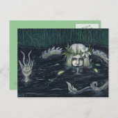 ゴシック様式の人魚とドラゴンスワンプハガキ ポストカード (正面/裏面)