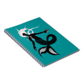 ゴシック様式の人魚の暗いファンタジー海の生物 ノートブック (右側)