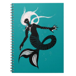 ゴシック様式の人魚の暗いファンタジー海の生物 ノートブック