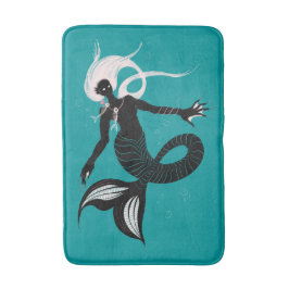 ゴシック様式の人魚の暗いファンタジー海の生物 バスマット