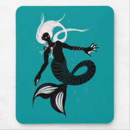 ゴシック様式の人魚の暗いファンタジー海の生物 マウスパッド