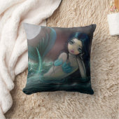 ゴシック様式の人魚まくらムーンライト川 クッション (ブランケット)