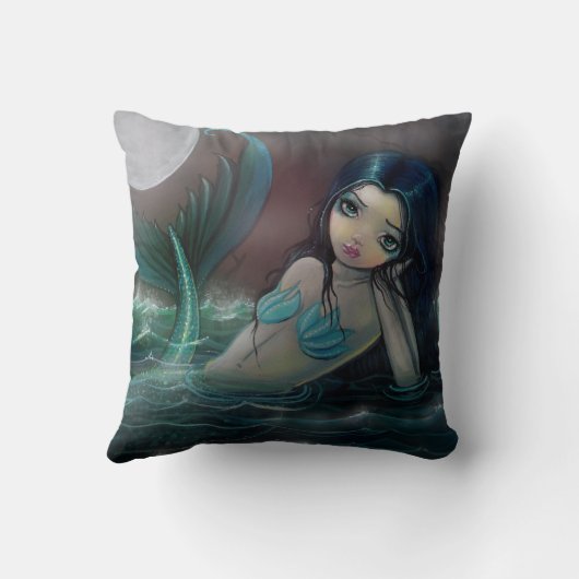 ゴシック様式の人魚まくらムーンライト川 クッション (裏面)