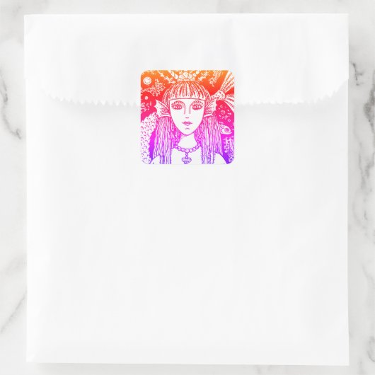 ゴシック様式の人魚、黒海サイレンファンタジー スクエアシール (バッグ)