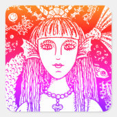 ゴシック様式の人魚、黒海サイレンファンタジー スクエアシール (正面)