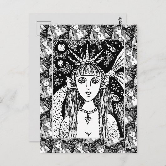 ゴシック様式の人魚、黒海サイレンファンタジー ポストカード (正面/裏面)