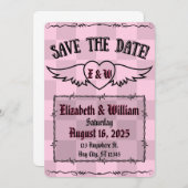 ゴシック様式の代替市松模様にタトゥオハート セーブザデート (正面/裏面)