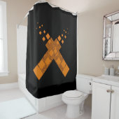 ゴシック様式の儀式カルトクロスブラックオレンジ色の異教の火災 シャワーカーテン (インサイチュ)
