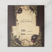 ゴシック様式の優雅さと神秘的なハート。 プレイスカード (外部開封)