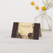 ゴシック様式の優雅さと神秘的なハート。 プレイスカード (裏面)