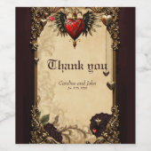 ゴシック様式の優雅さと神秘的なハート。 ワインラベル (シングルラベル)