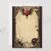 ゴシック様式の優雅さと神秘的なハート。 招待状 (裏面)