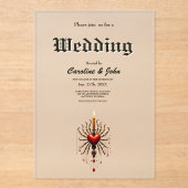 ゴシック様式の優雅さの素晴らしい美しい芸術。 アクリル招待状 (正面)