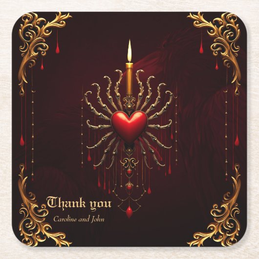 ゴシック様式の優雅さの素晴らしい美しい芸術。 スクエアペーパーコースター (正面)