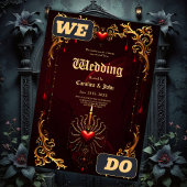 ゴシック様式の優雅さの素晴らしい美しい芸術。 招待状