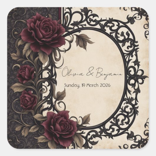 ゴシック様式の優雅さ：ヴィンテージ スクエアシール (正面)