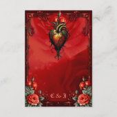 ゴシック様式の優雅なハート エンクロージャーカード (裏面)