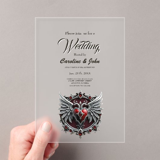 ゴシック様式の共生エレガント、スカル。 アクリル招待状 (インサイチュ (ポータブル))