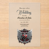 ゴシック様式の共生エレガント、スカル。 アクリル招待状 (正面)