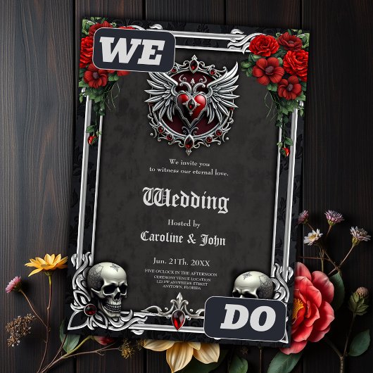 ゴシック様式の共生エレガント、スカル。 招待状