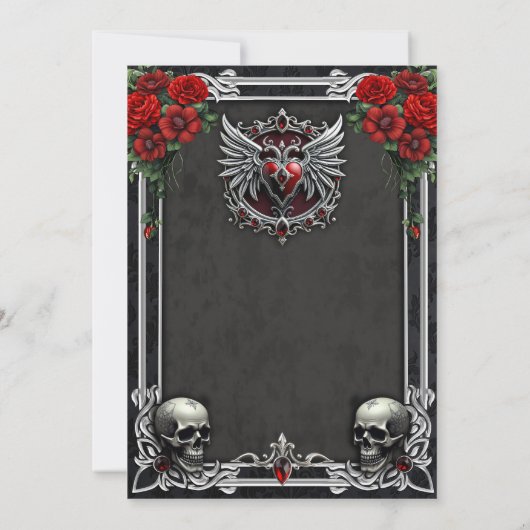 ゴシック様式の共生エレガント、スカル。 招待状 (裏面)