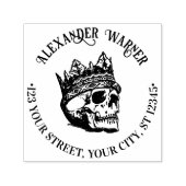 ゴシック様式の冠をかぶった人間のスカル名差出人住所 セルフインキングスタンプ (デザイン)