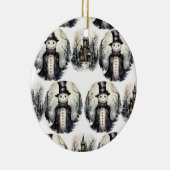 ゴシック様式の冬雪だるま セラミックオーナメント (右)