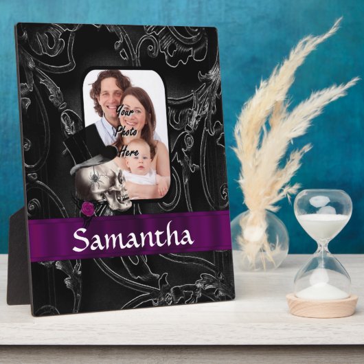 ゴシック様式の刺青スカル フォトプラーク (側面)