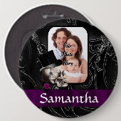 ゴシック様式の刺青スカル 缶バッジ (正面&裏面)