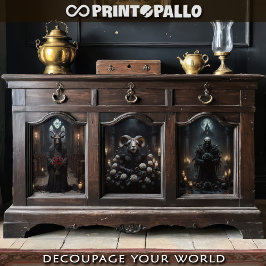 ゴシック様式の動物の悪魔があなたに花を持って来る ラッピングペーパーシート