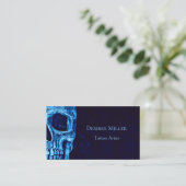 ゴシック様式の半スカルネイビーブルータトゥーアーティスト 名刺 (スタンド正面)