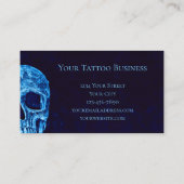 ゴシック様式の半スカルネイビーブルータトゥーアーティスト 名刺 (裏面)
