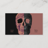ゴシック様式の半スカルヘッズブラックブラウンタトゥーショップ 名刺 (正面)