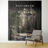 ゴシック様式の古い城の庭園の写真ブースの背景 タペストリー (インサイチュ)