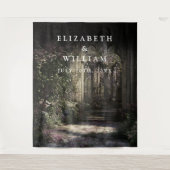 ゴシック様式の古い城の庭園の写真ブースの背景 タペストリー (正面)