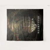 ゴシック様式の古い庭園フォトブースの背景 タペストリー (正面(横))