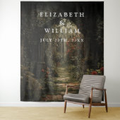 ゴシック様式の古い庭園フォトブースの背景 タペストリー (インサイチュ)