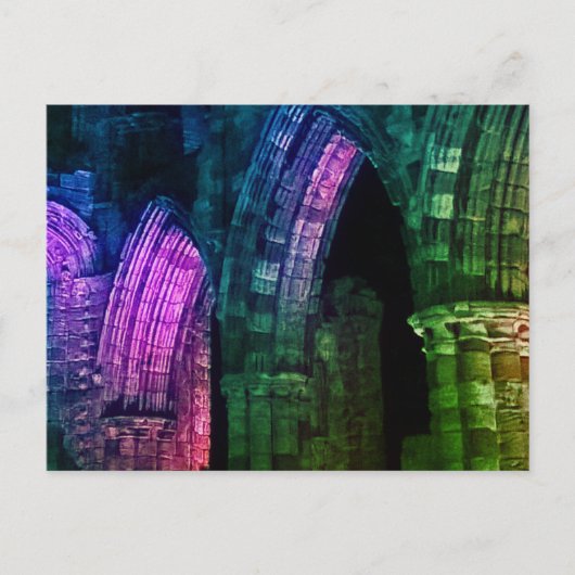 ゴシック様式の古い廃墟のホイットビー修道院 ポストカード (正面)