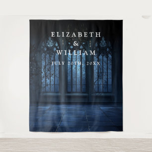 ゴシック様式の古城の写真ブースの背景 タペストリー