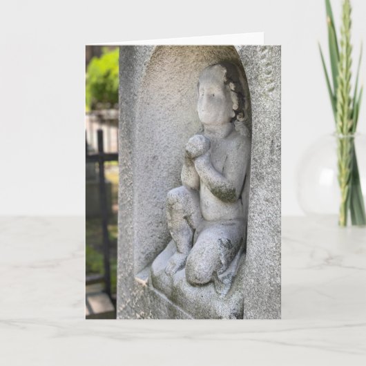 ゴシック様式の同情カードエンジェル古い墓の内側空白の カード (正面)