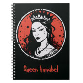 ゴシック様式の吸血鬼クイーンハロウィーン，赤と黒 ノートブック (正面)