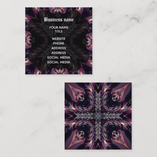 ゴシック様式の吸血鬼クール十字架 スクエア名刺 (正面/裏面)