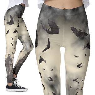 ゴシック様式の吸血鬼ドラキュラズキャッスルハロウィーンレギンス レギンス