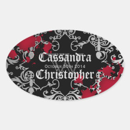 ゴシック様式の吸血鬼ハロウィーン結婚式の引き出物ラベル 楕円形シール