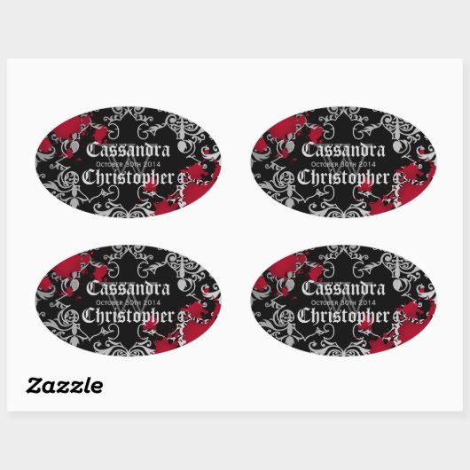 ゴシック様式の吸血鬼ハロウィーン結婚式の引き出物ラベル 楕円形シール (シート)