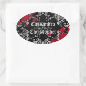 ゴシック様式の吸血鬼ハロウィーン結婚式の引き出物ラベル 楕円形シール (バッグ)