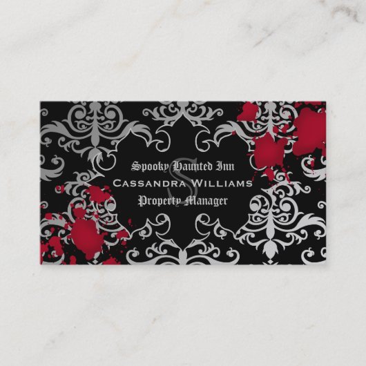 ゴシック様式の吸血鬼ハロウィーン 名刺 (正面)