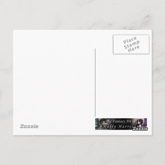 ゴシック様式の吸血鬼フェアリーファンタジーアートハガキ ポストカード (裏面)